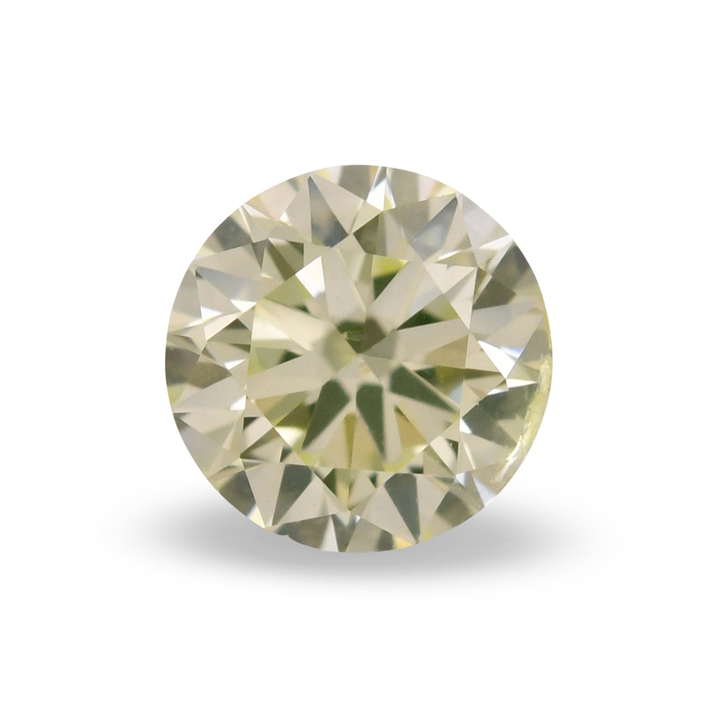 0.29 Carat Fancy Light Greenish Yellow Round Brilliant Diamond I1 GIA