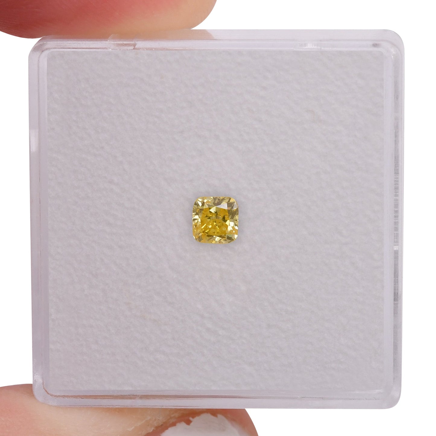 0.28 Carat Fancy Vivid Yellow Cushion Diamond VS2 GIA