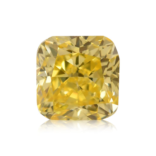 0,28 Karat Fancy Vivid Yellow Cushion Diamond VS2 GIA