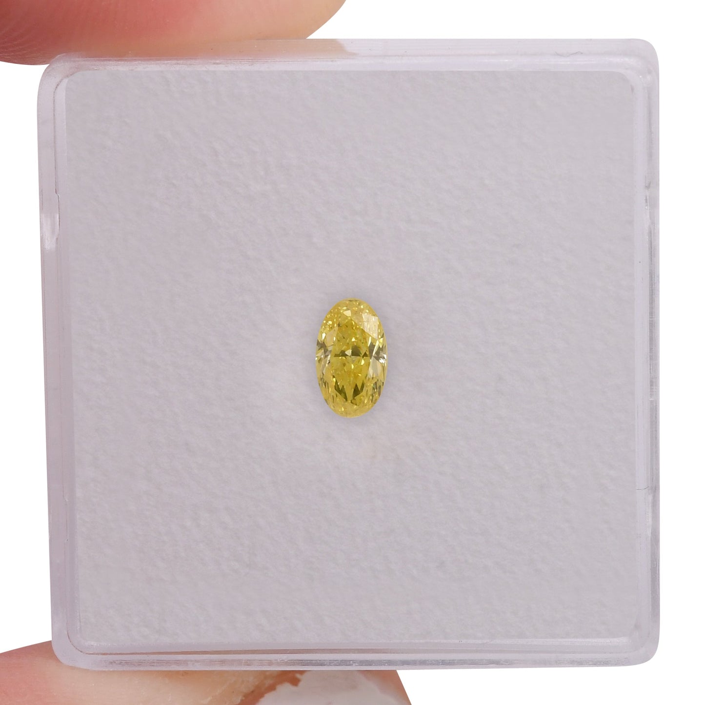 0.30 Carat Fancy Vivid Yellow Oval Diamond VS1 GIA