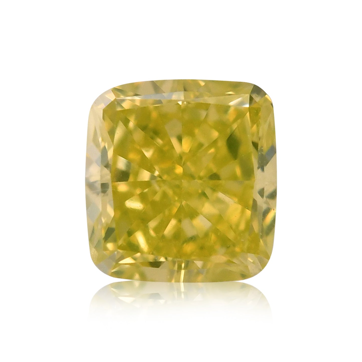 0.34 Carat Fancy Vivid Yellow Cushion Diamond VVS1 GIA