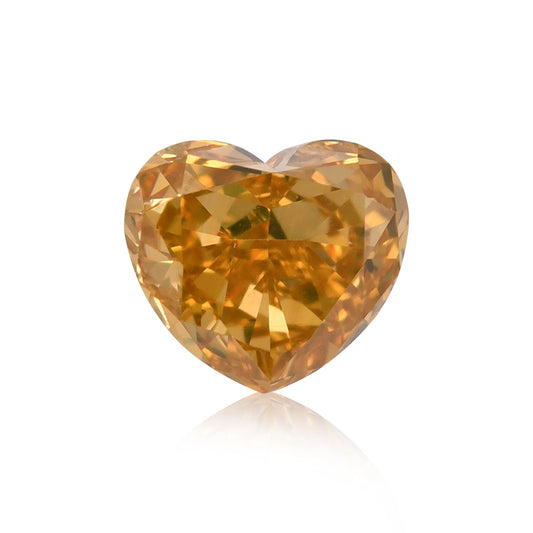 0.61 Carat Fancy Deep Brownish Orangy Yellow HEART Diamond VS2 GIA