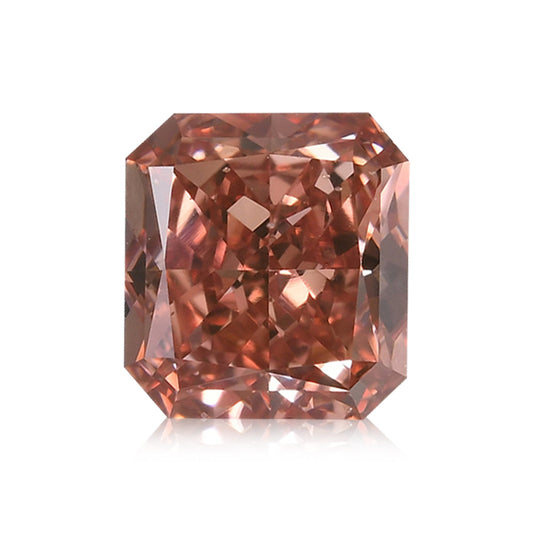 0.61 Carat Fancy Deep Orangy Pink Radiant Diamond SI1 GIA