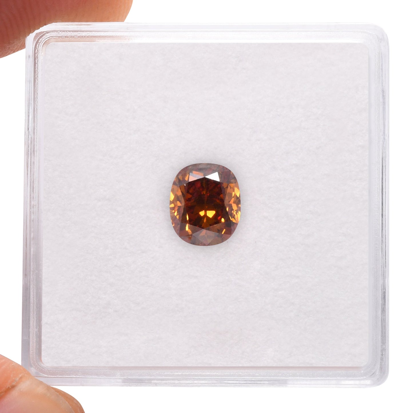1,08 Karat Fancy Deep Yellowish Orange Cushion Diamond SI1 GIA