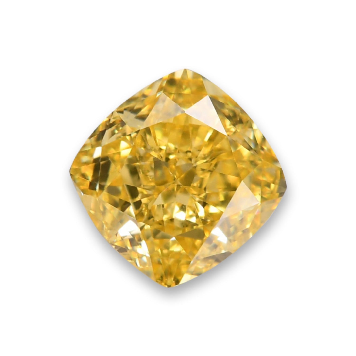 0,54 Karat Fancy Intense Yellow Cushion Diamond VS1 GIA