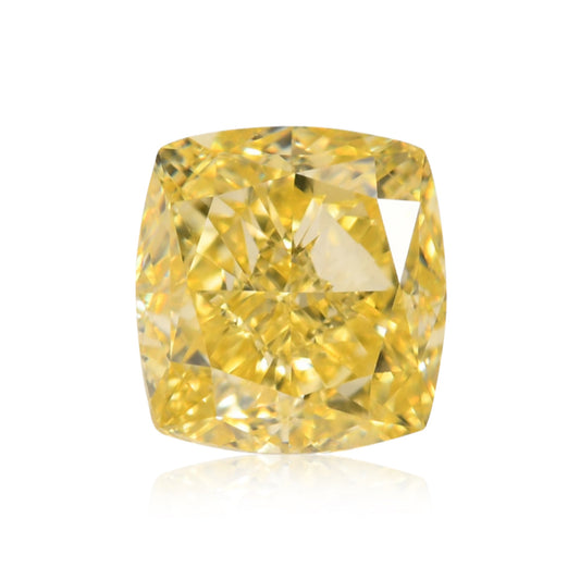 1,11 Karat Fancy Intense Yellow Cushion Diamond VS1 GIA