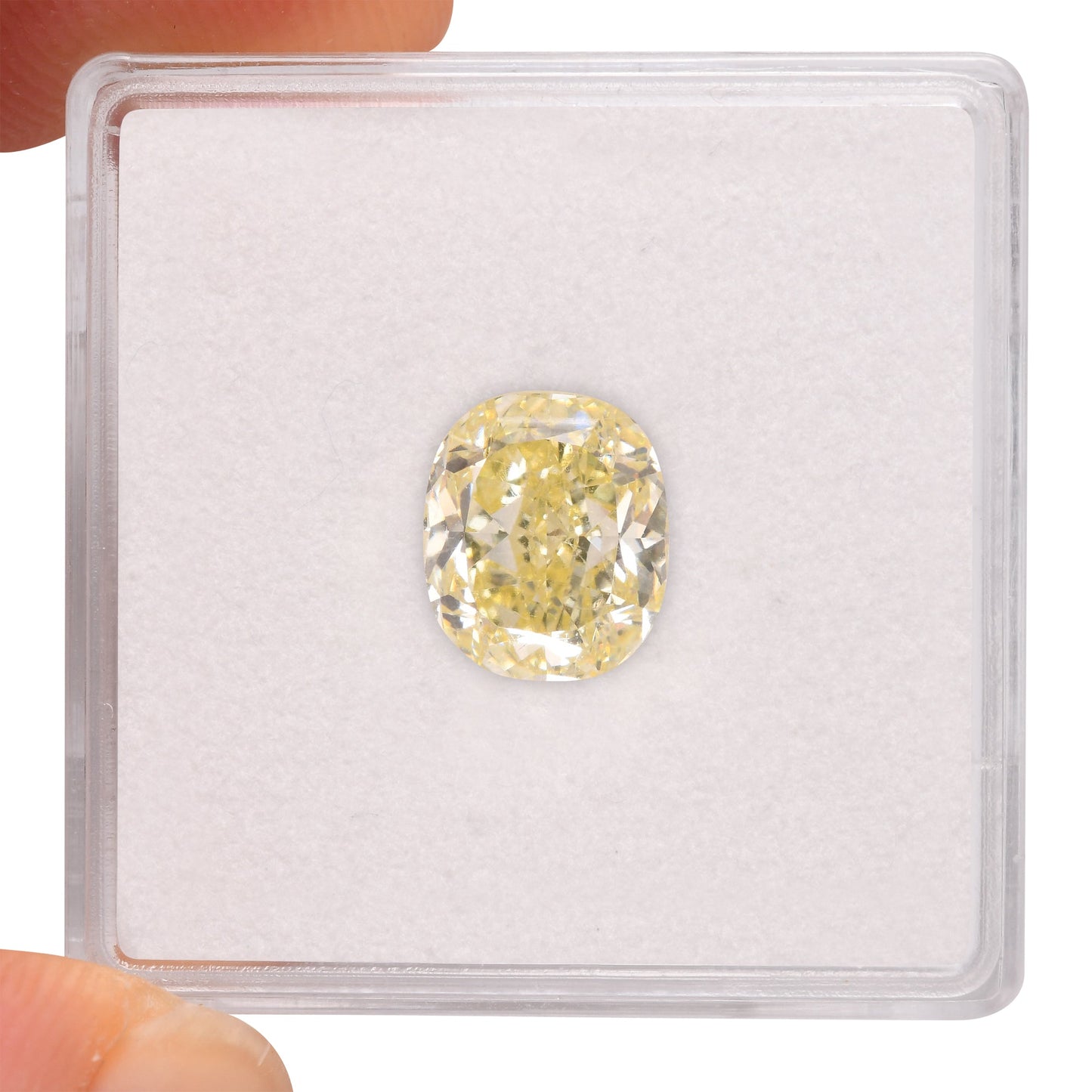 2.20 Carat Light Yellow Cushion Diamond VS1 GIA