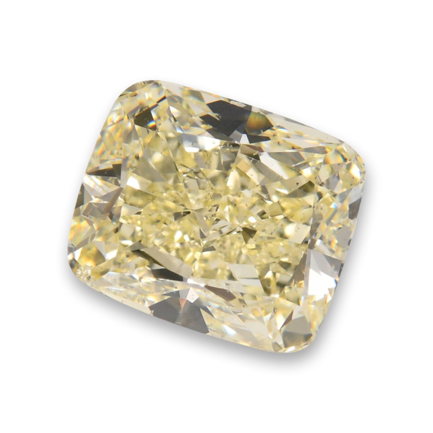 2.25 Carat Light Yellow Cushion Diamond SI2 GIA