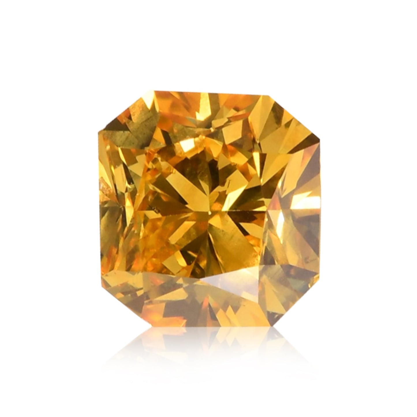 0.34 Carat Fancy Vivid Orangy Yellow Radiant Diamond SI1 GIA