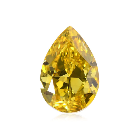 0,50 Karat Fancy Vivid Yellow Birnenförmiger Diamant SI2 GIA