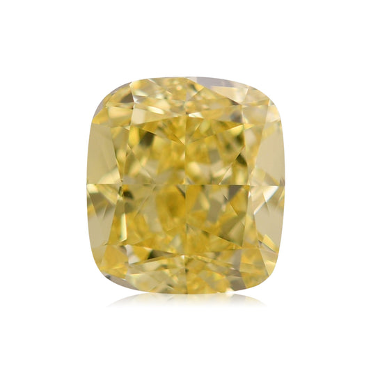 1,31 Karat Fancy Vivid Yellow Cushion Diamond IF GIA