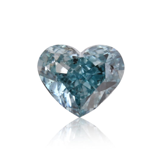 0,38 Karat Fancy Deep Blue Green Heart Diamant SI2 GIA