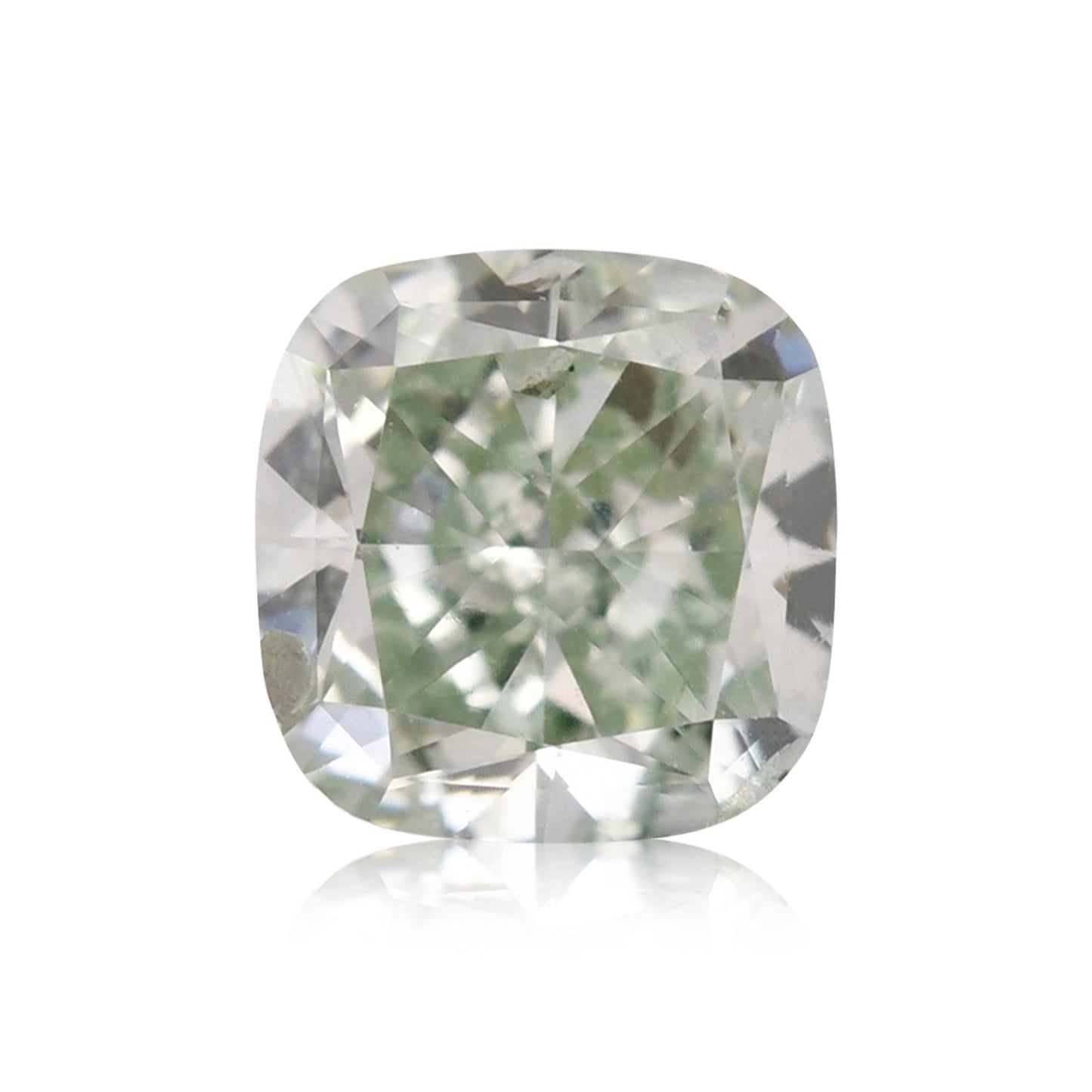 0.27 Carat Fancy Yellowish Green Cushion Diamond SI2 GIA