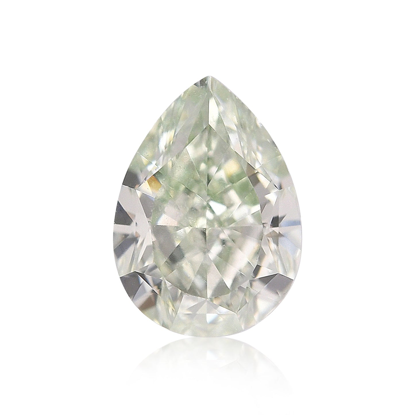0.40 Carat Fancy Light Yellowish Green Pear Diamond VVS2 GIA