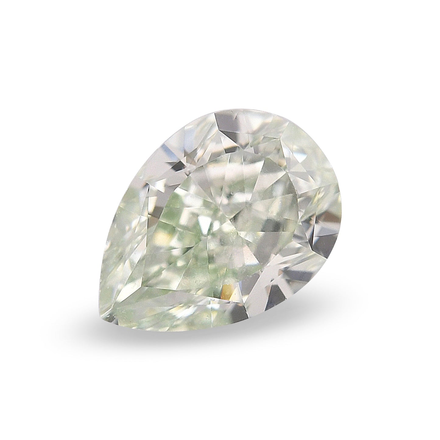 0.40 Carat Fancy Light Yellowish Green Pear Diamond VVS2 GIA