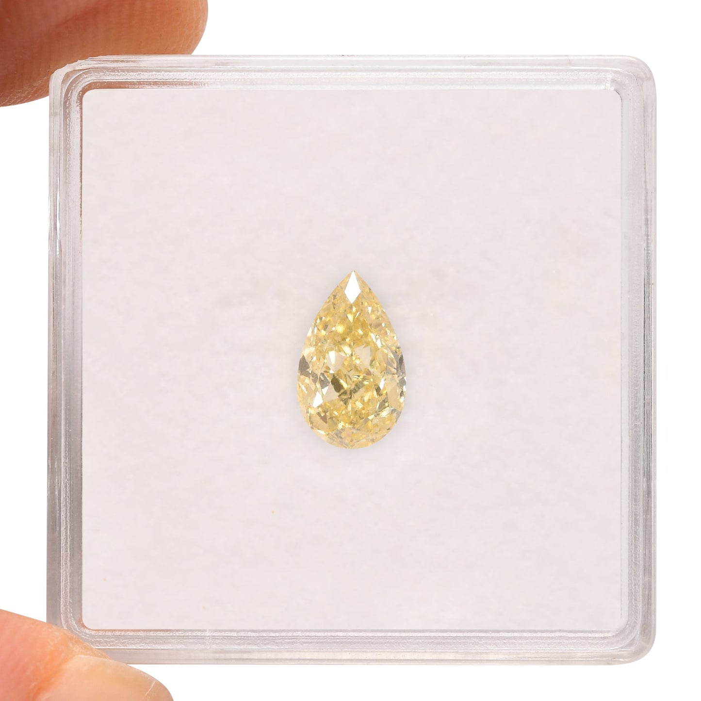 1.00 Carat Fancy Light Yellow Pear Diamond SI2 GIA
