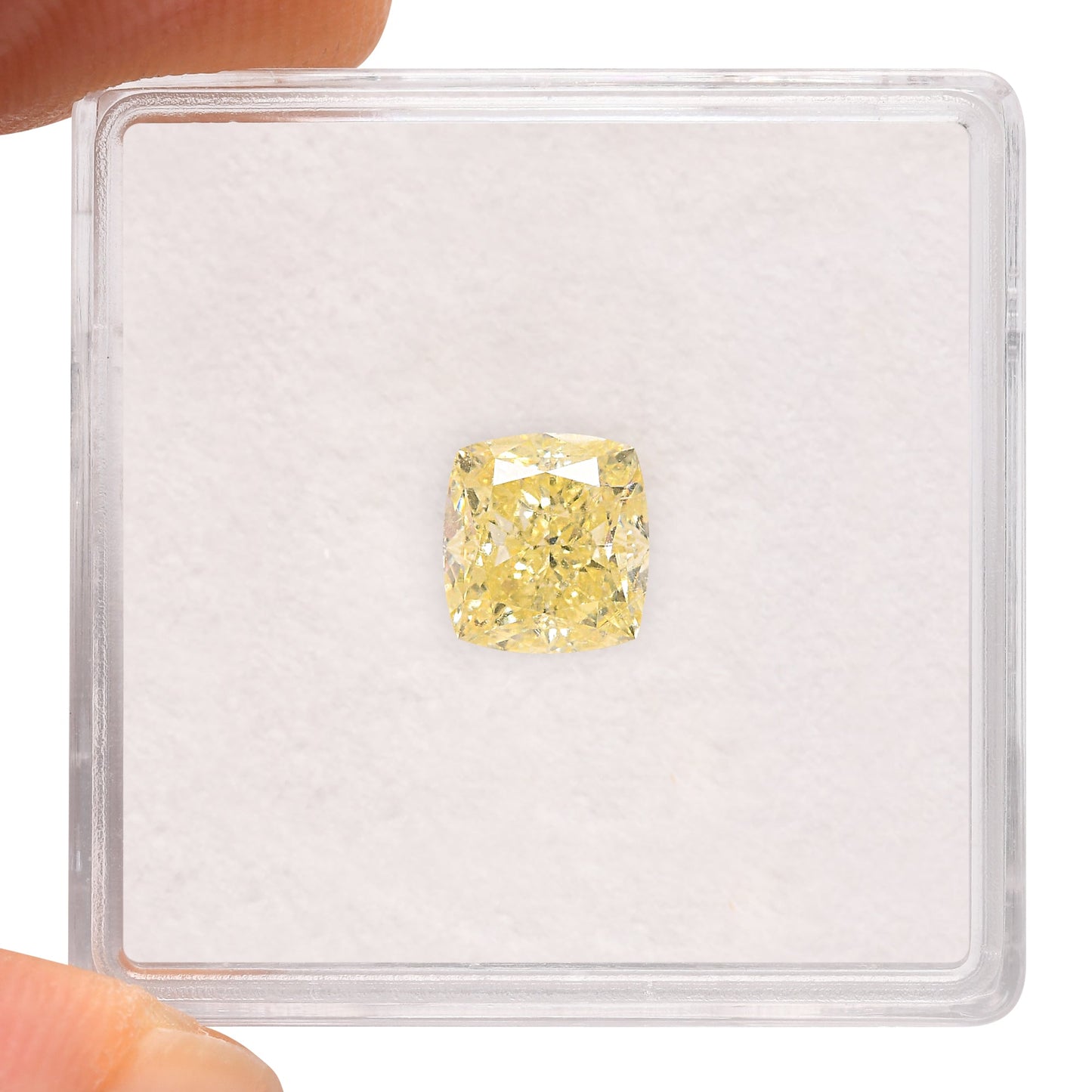 1.51 Carat Fancy Light Yellow Cushion Diamond VS1 GIA