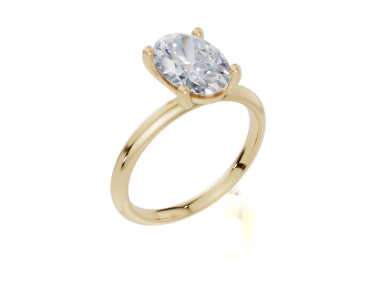 18ct Oval 2.00Carat G/H-CC SI Knife Edge Plain 4Pr  Diamond Ring