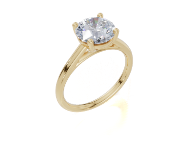 18ct Round 2.00Carat G/H-CC SI Cathedral Plain 4Pr  Diamond Ring