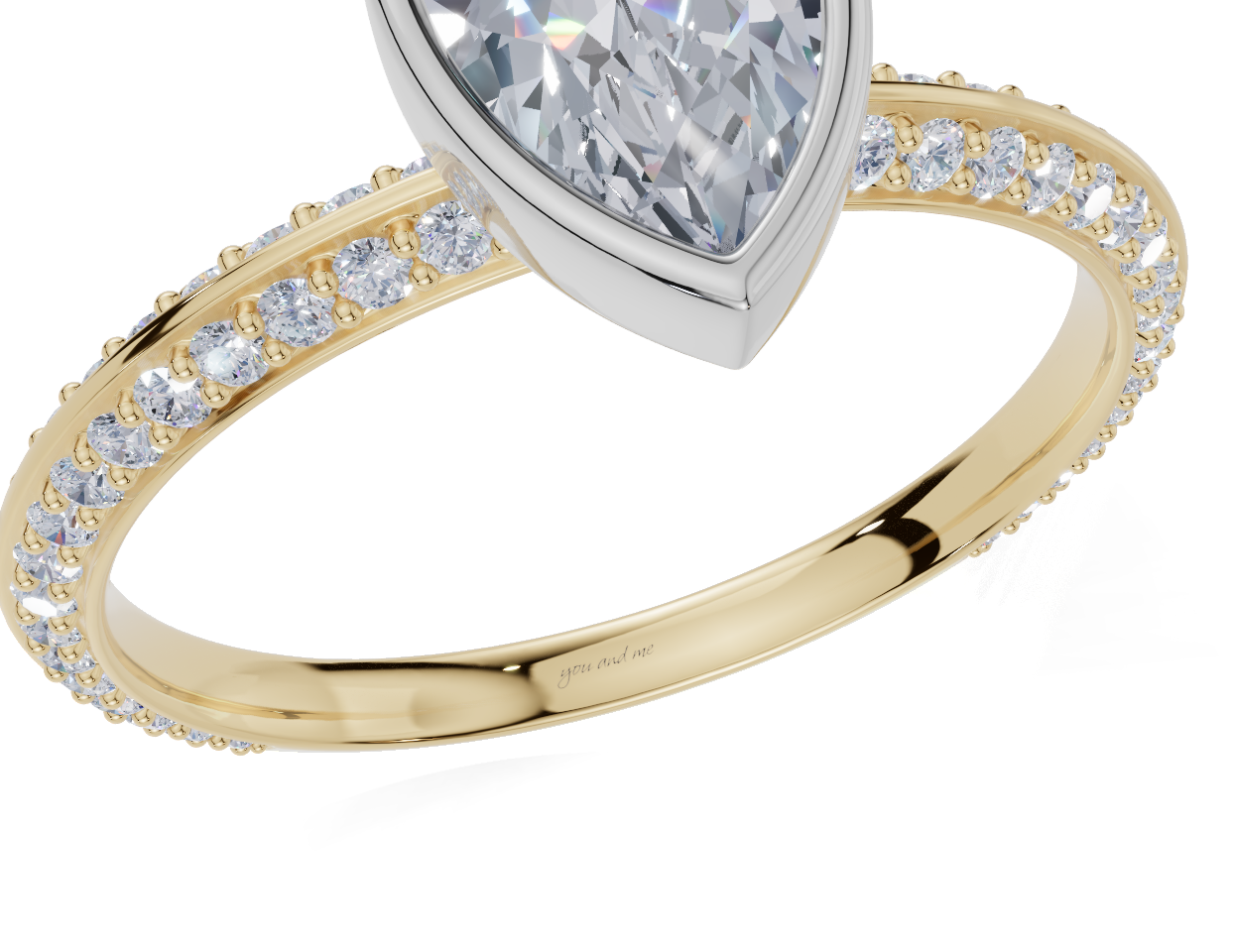 18ct Marquise 0.70Carat E/F-CC VS Knife Edge Pave Bezel  Diamond Ring