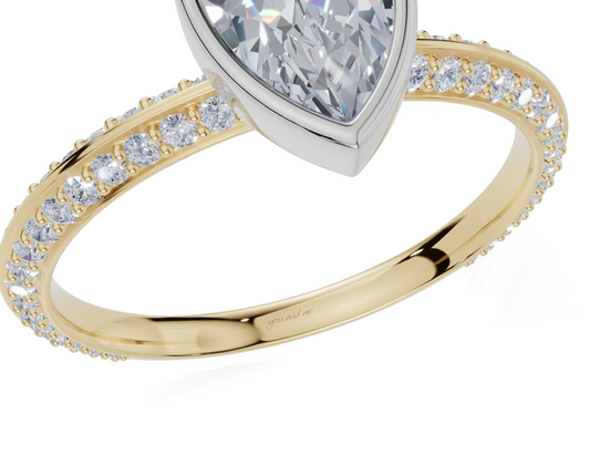 18ct Marquise 0.70Carat E/F-CC VS Knife Edge Pave Bezel  Diamond Ring