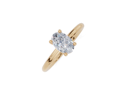 18ct Oval 0.75Carat G/H-CC SI Plain Plain Hidden Halo  Diamond Ring