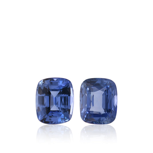 Paar blaue Kissen-Saphire (6,02 Karat)