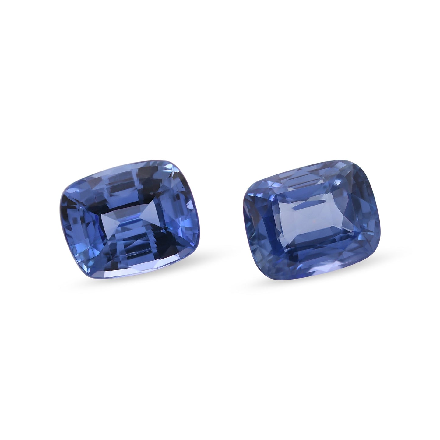 Paar blaue Kissen-Saphire (6,02 Karat)