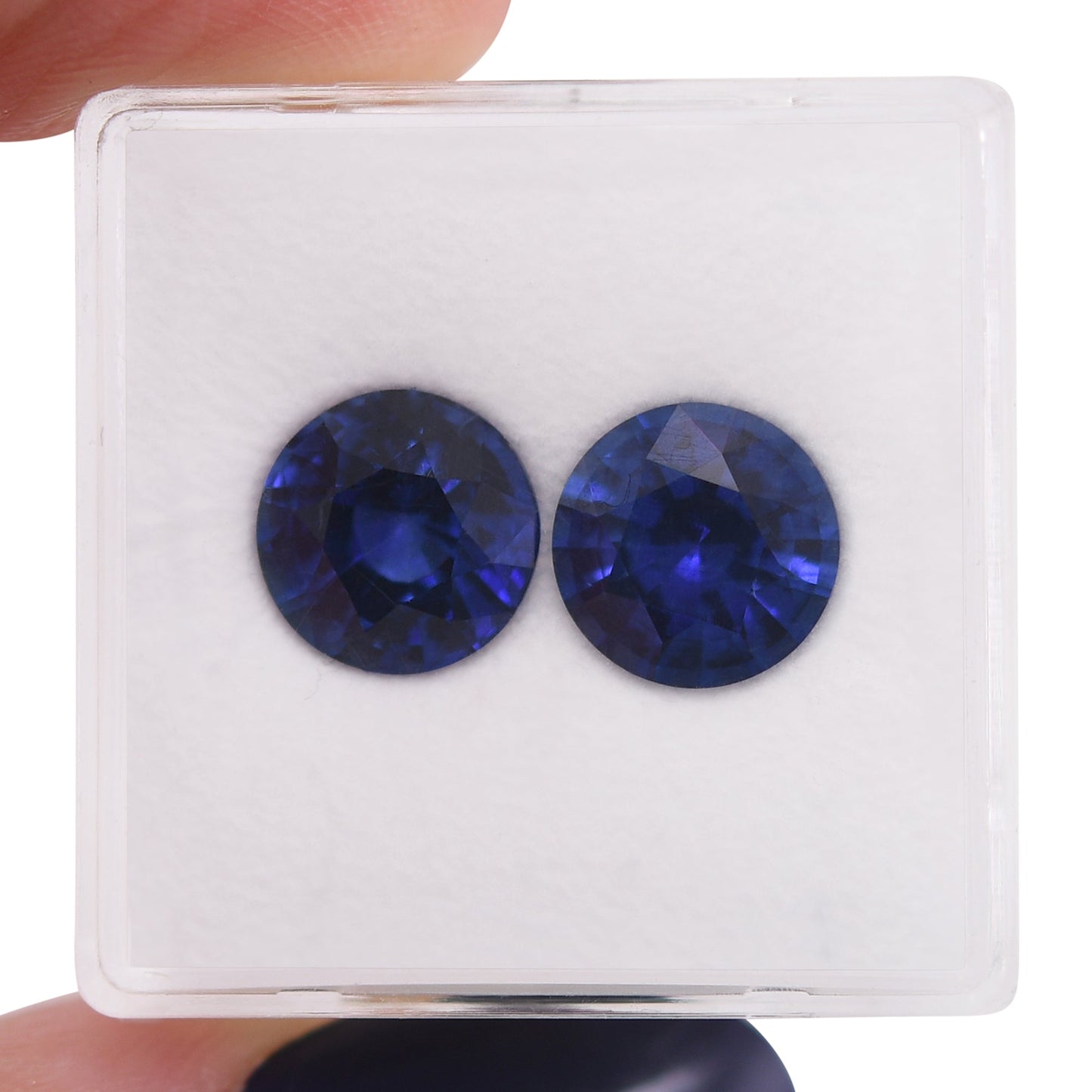 6,09 Karat blaue runde Saphire aus Sri Lanka (CD-Paar)