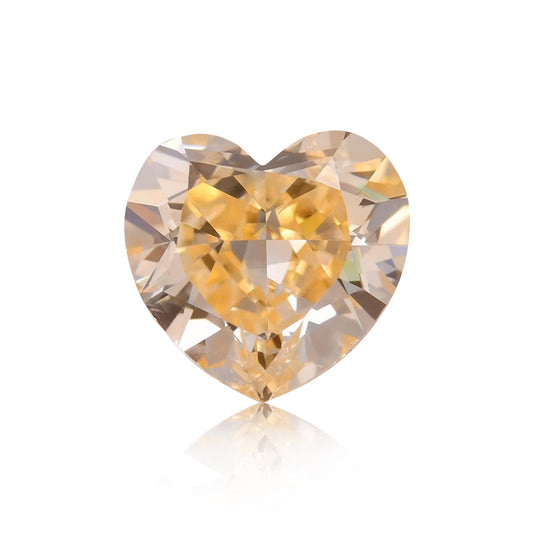 0.81 Carat Fancy Yellow Orange HEART Diamond SI2 GIA