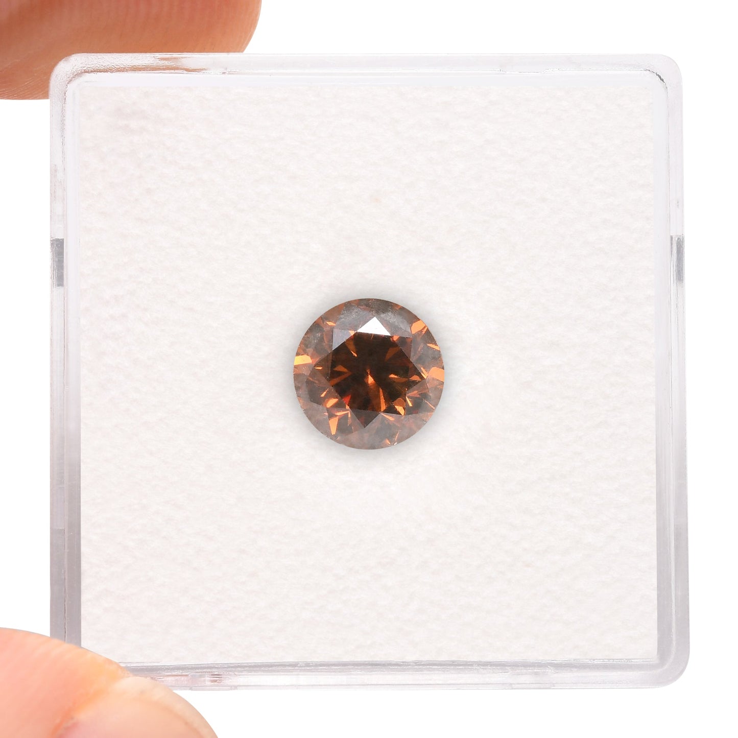 1.20 Carat Fancy Deep Brownish Yellowish Orange Round Diamond VVS2 GIA