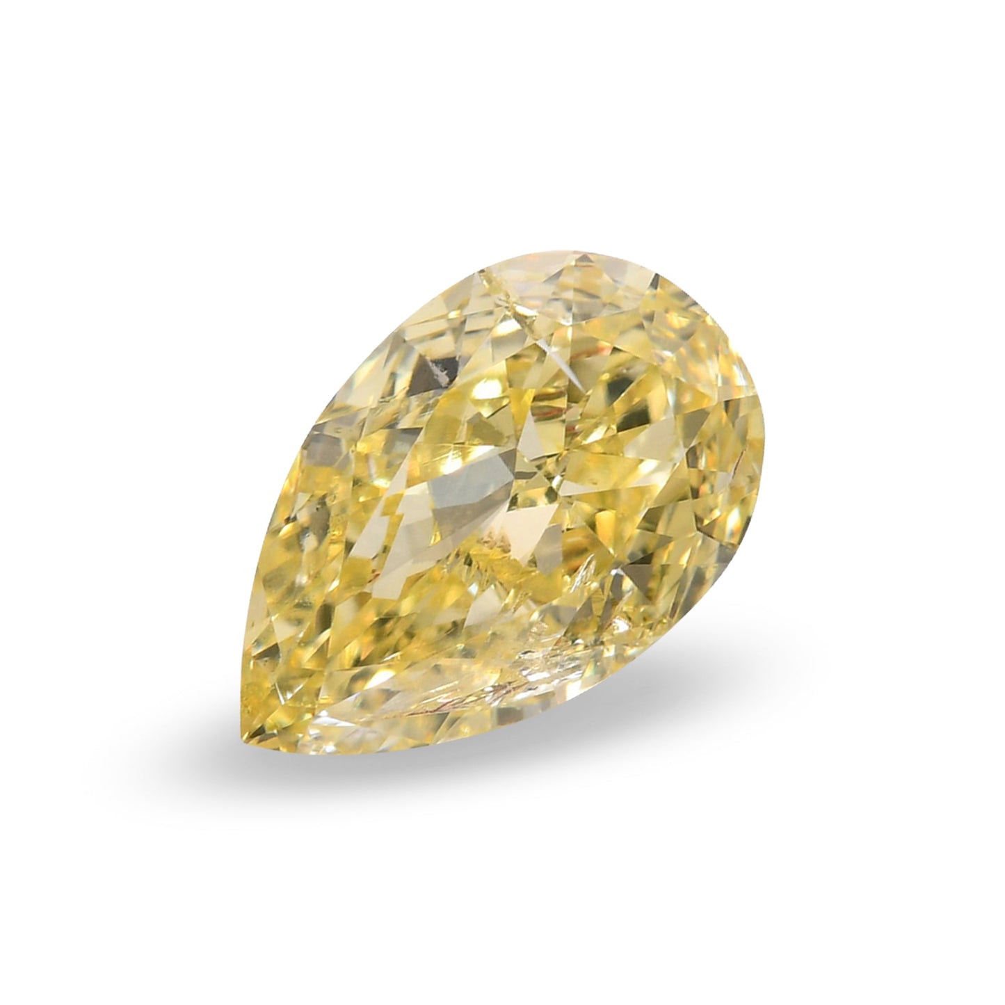 0,98 Karat Fancy Yellow Birnenförmiger Diamant I2 GIA