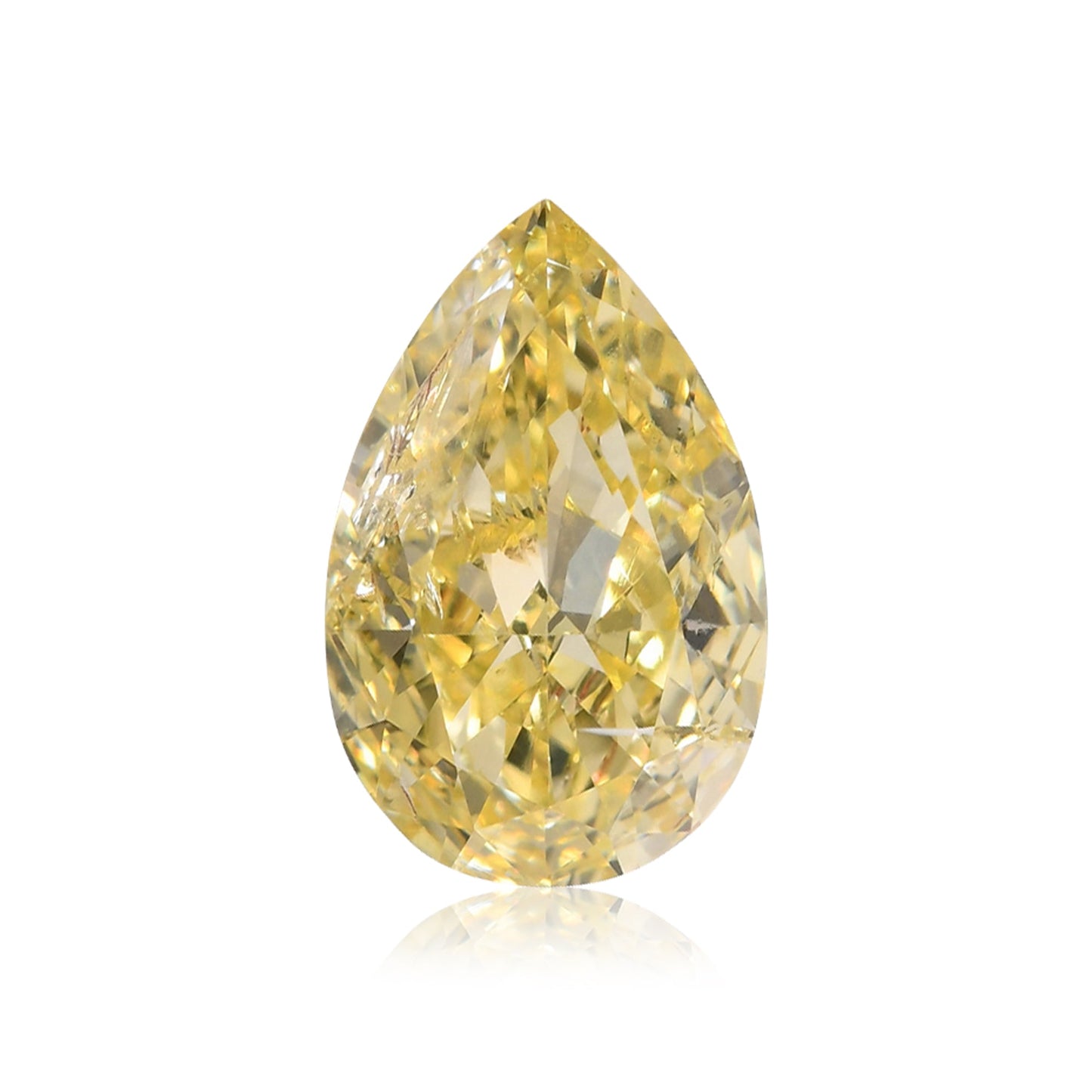 0,98 Karat Fancy Yellow Birnenförmiger Diamant I2 GIA
