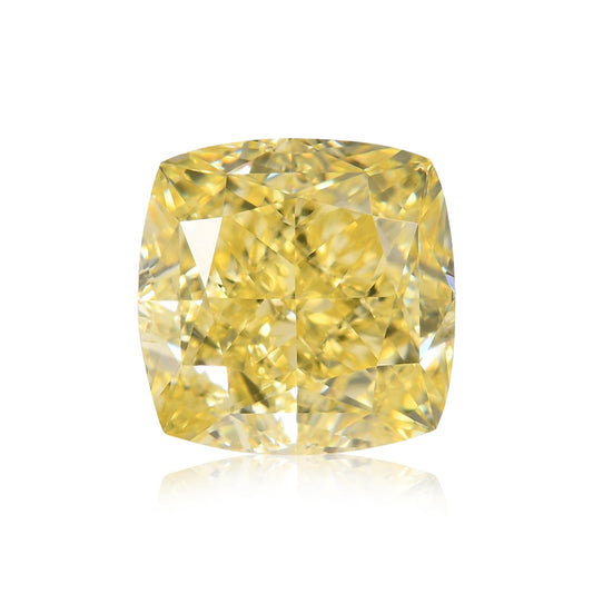 1,61 Karat Fancy Intense Yellow Cushion Diamond VS1 GIA