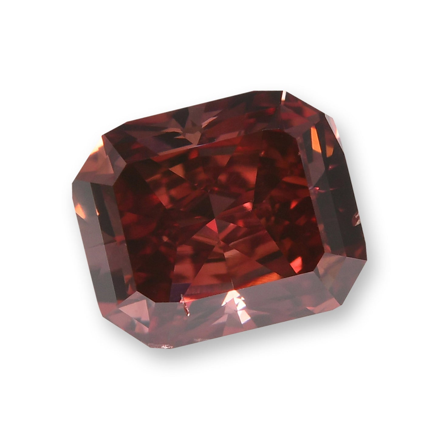 1.29 Carat Fancy Deep Orangy Pink Radiant Diamond SI1 GIA