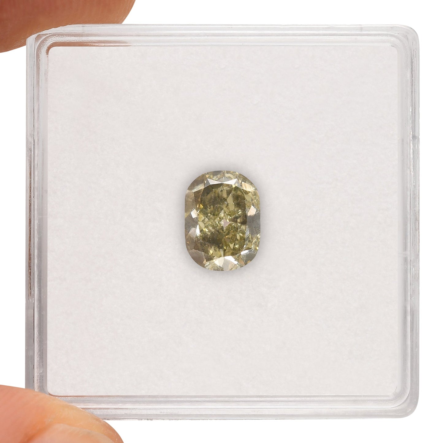 1.05 Carat Fancy Gray Greenish Yellow Cushion Diamond (SI1) GIA