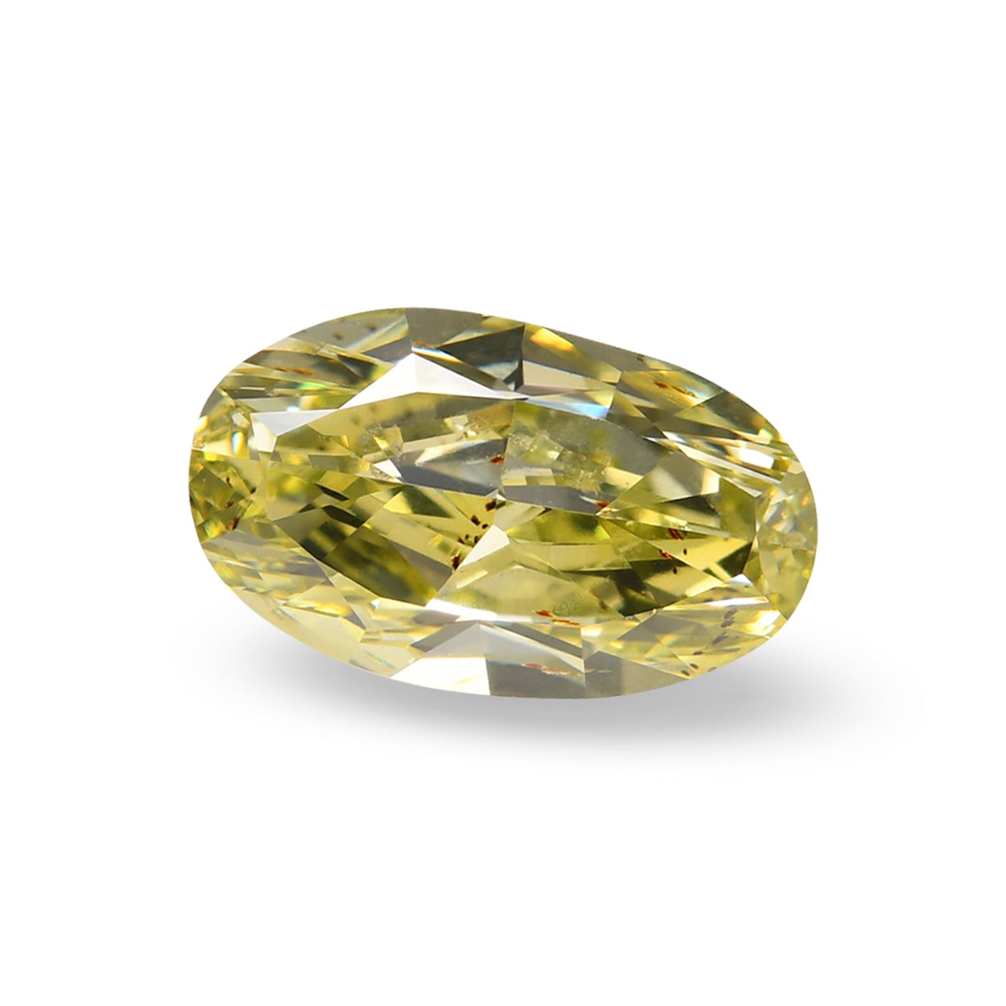 1.04 Carat Fancy Green Yellow Oval Diamond SI2 GIA