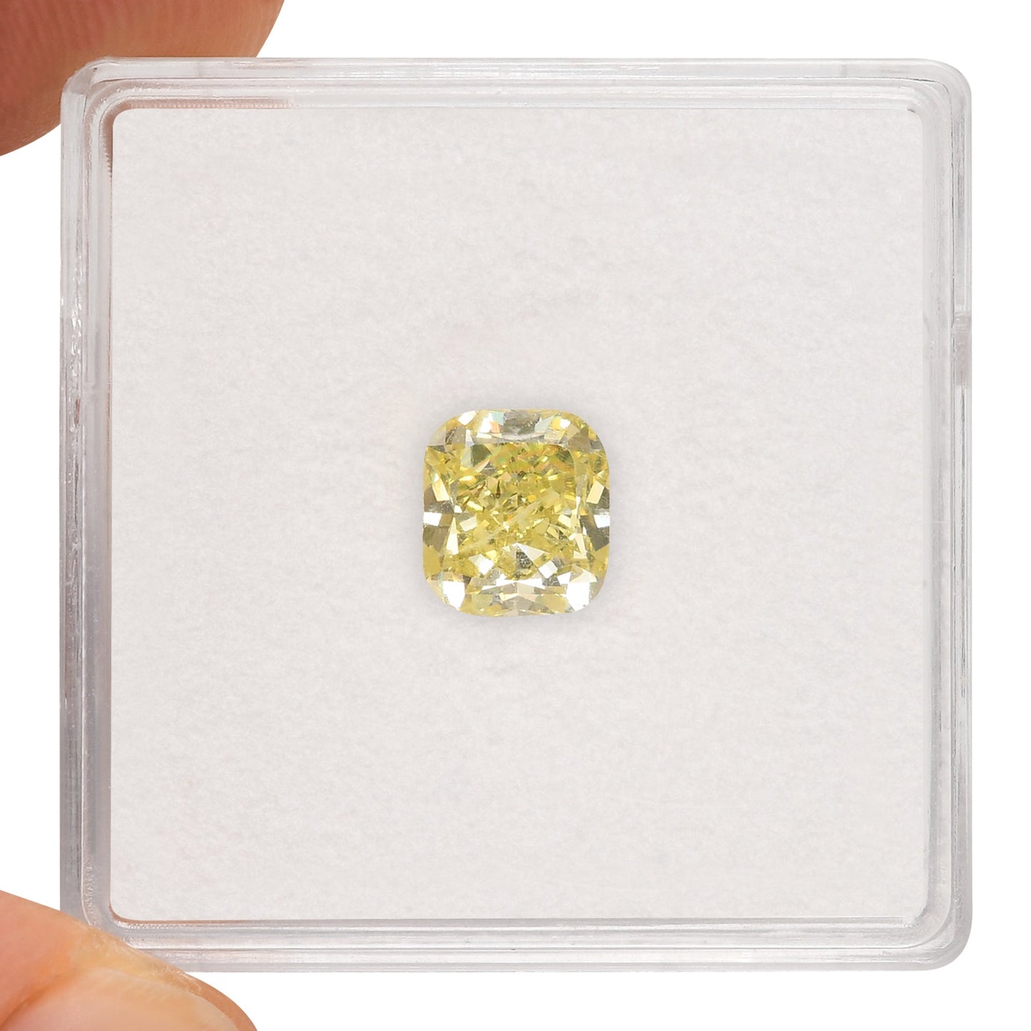 1.20 Carat Fancy Greenish Yellow Cushion Diamond VS1 GIA