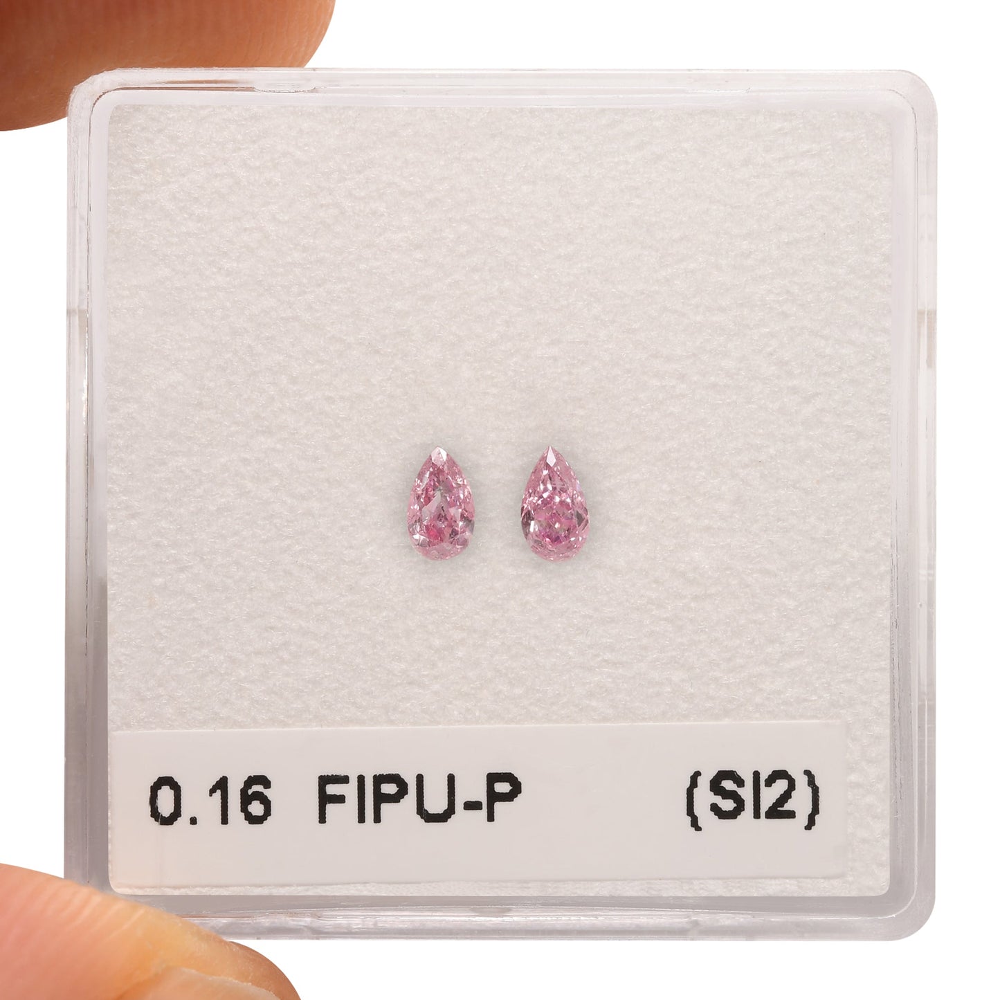 0,16 Karat Fancy Intense Purplish Pink Birnenförmige Diamanten (SI2)