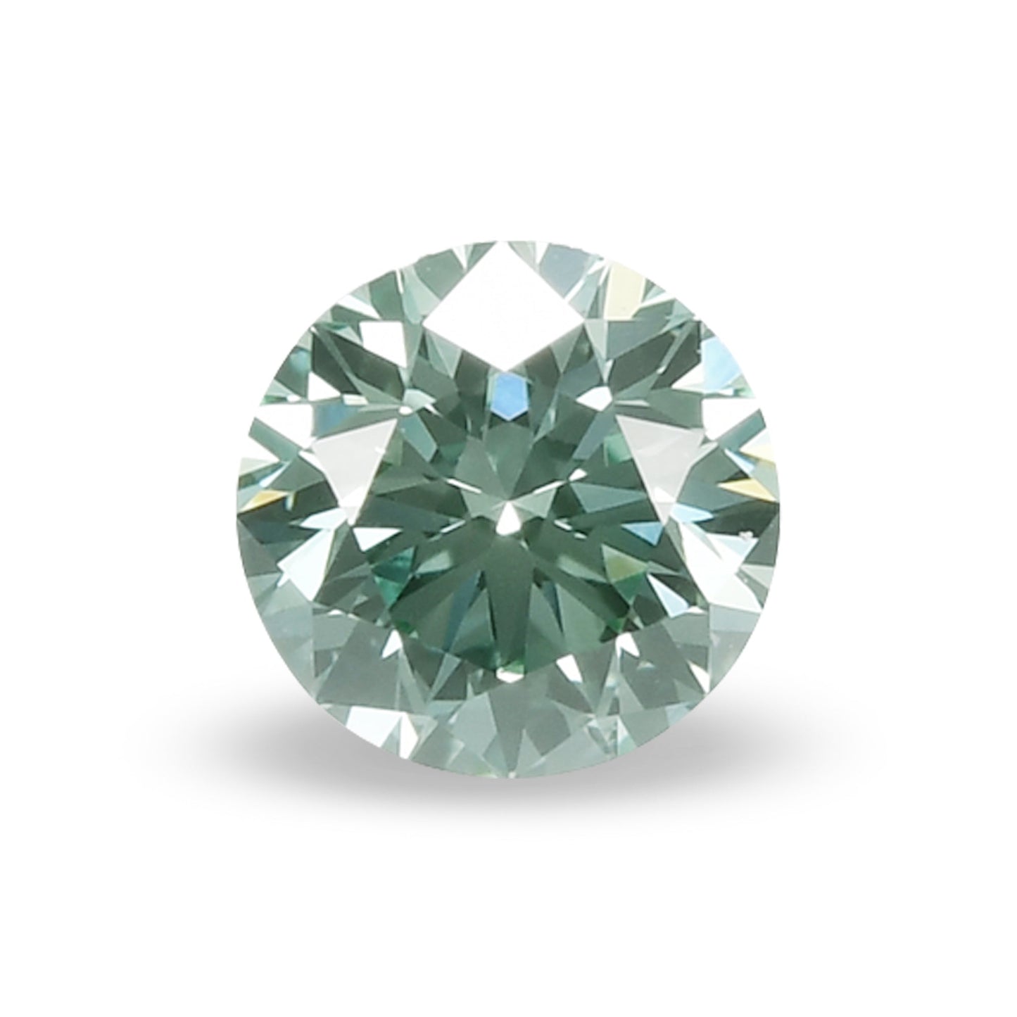 0,19 Karat Fancy Intense Bluish Green Round Diamond VVS1 GIA
