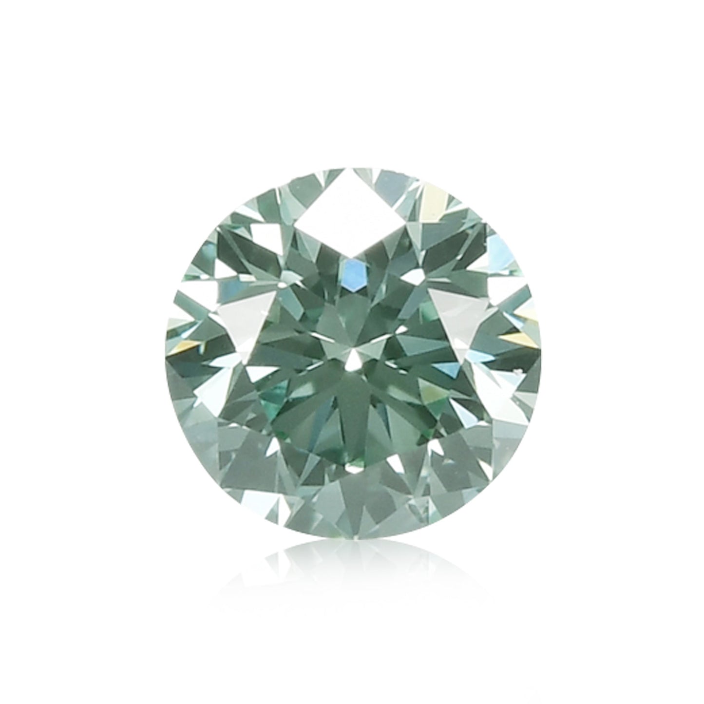 0,19 Karat Fancy Intense Bluish Green Round Diamond VVS1 GIA