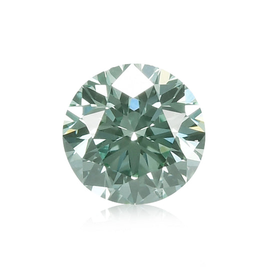 0,19 Karat Fancy Intense Bluish Green Round Diamond VVS1 GIA