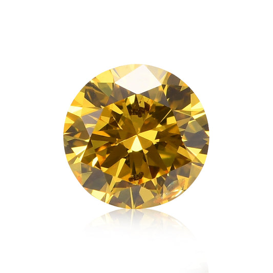 0,38 Karat Fancy Vivid Yellow Brillant, runder Diamant, I1 GIA