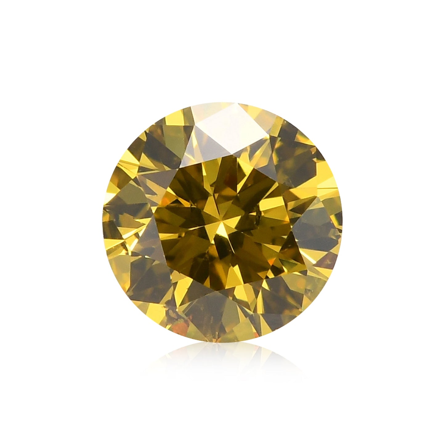 0.41 Carat Fancy Vivid Yellow Round Brilliant Diamond SI2 GIA