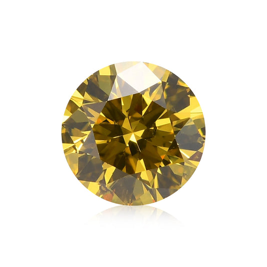 0.41 Carat Fancy Vivid Yellow Round Brilliant Diamond SI2 GIA