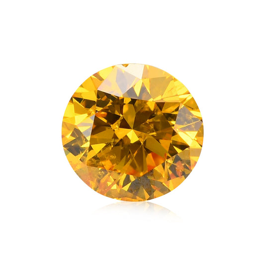 0,52 Karat Fancy Vivid Orange Yellow Brillant, runder Diamant, I2 GIA