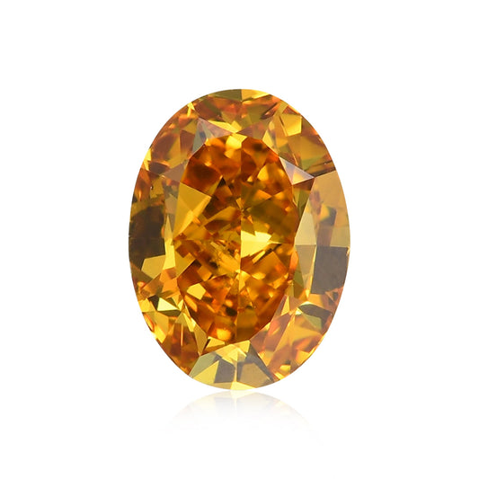 0,51 Karat Fancy Intense Orange Yellow Ovaler Diamant VS2 GIA