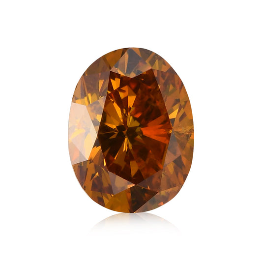 0.74 Carat Fancy Deep Orange Yellow Oval Diamond I1 GIA