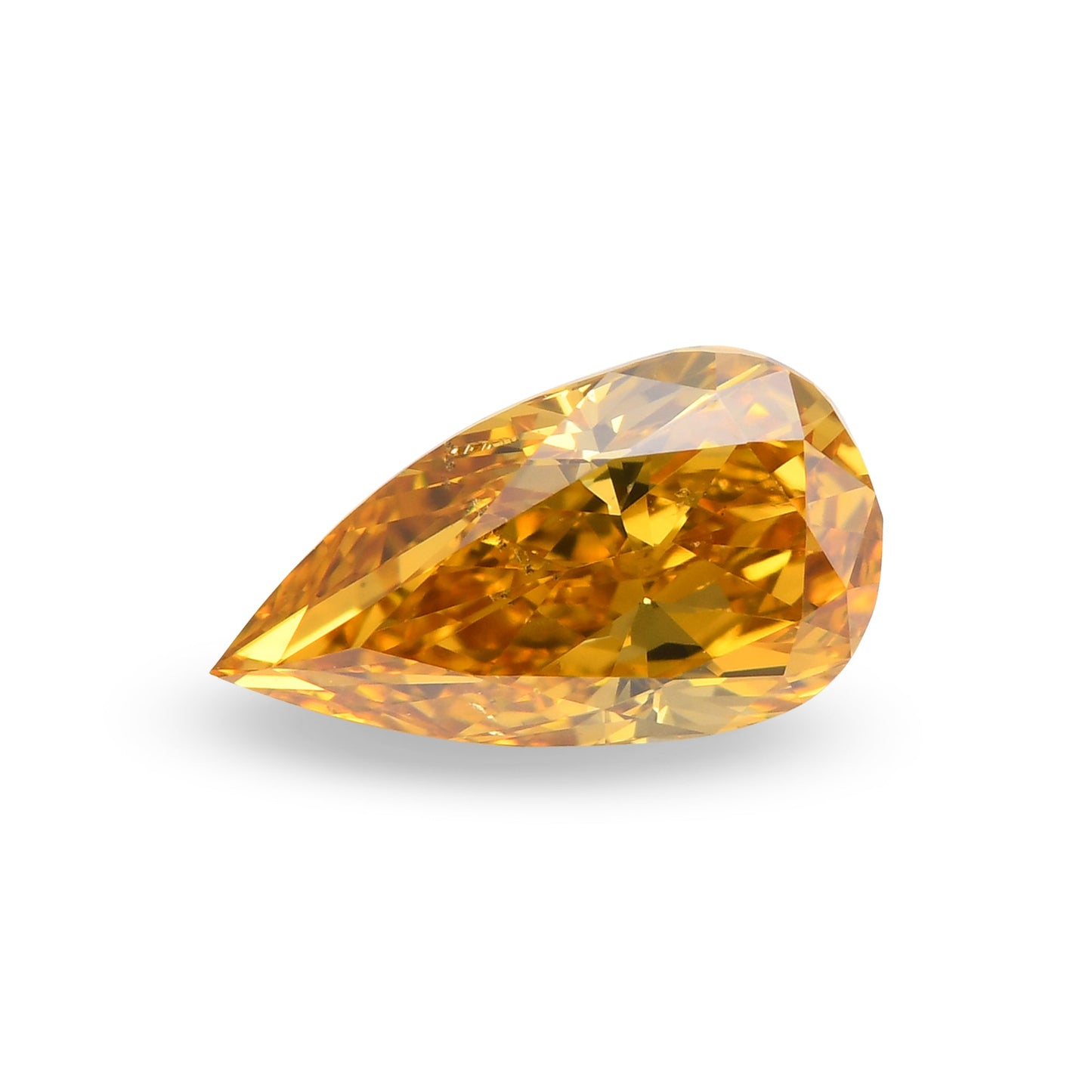 0,56 Karat Fancy Deep Brownish Orange Yellow Pear Diamond SI2 GIA