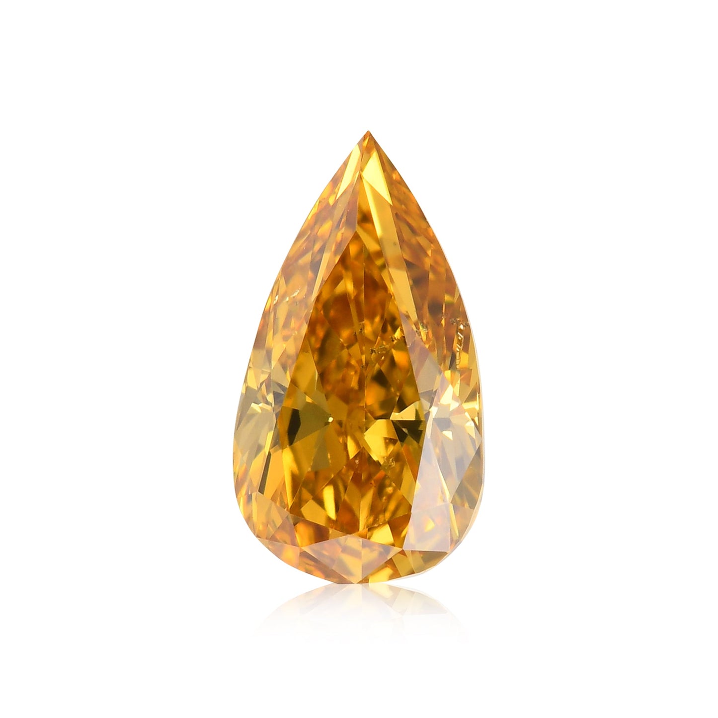 0,56 Karat Fancy Deep Brownish Orange Yellow Pear Diamond SI2 GIA